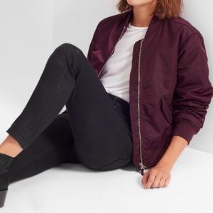 🚫🚫SOLD🚫🚫 Everlane burgundy bomber jacket